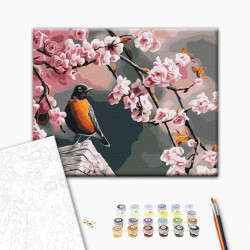 Mal efter tal - Bullfinch and sakura