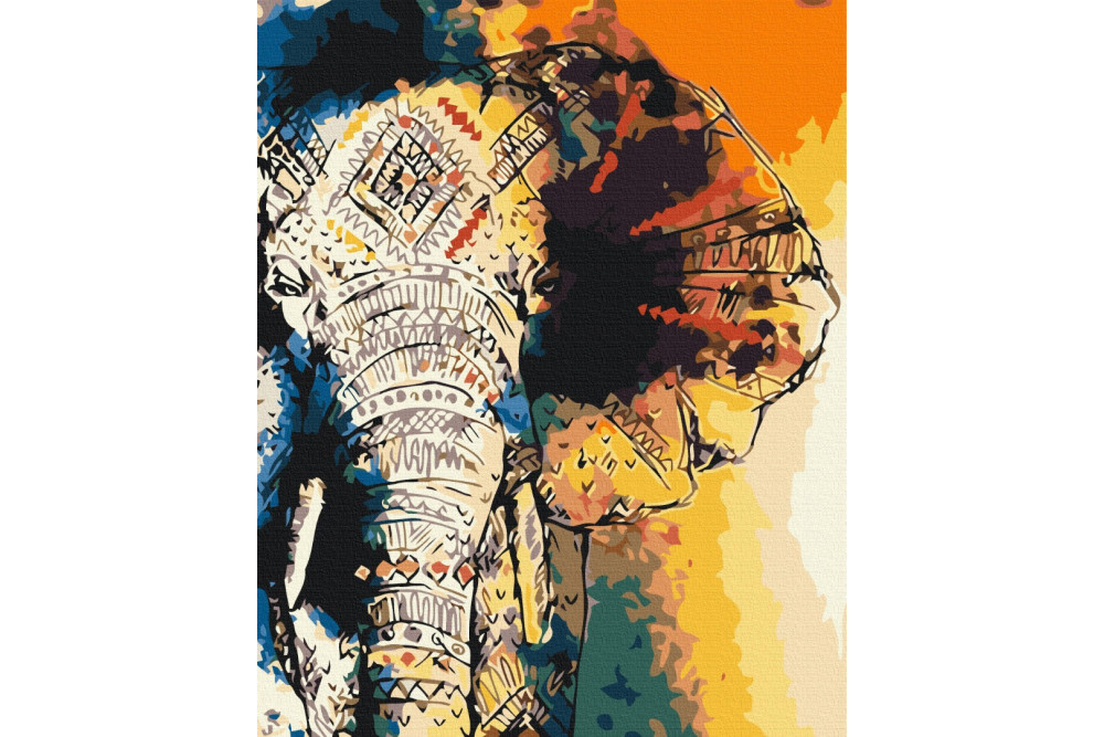 Mal efter tal - Elephant pattern - dyr