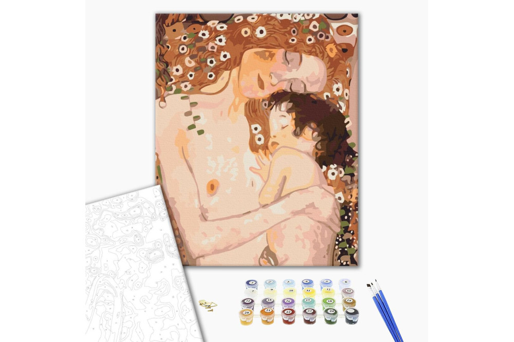 Mal efter tal - Mom and baby. Gustav Klimt