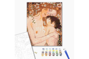 Mal efter tal - Mom and baby. Gustav Klimt