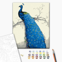 Mal efter tal - Blue peacock