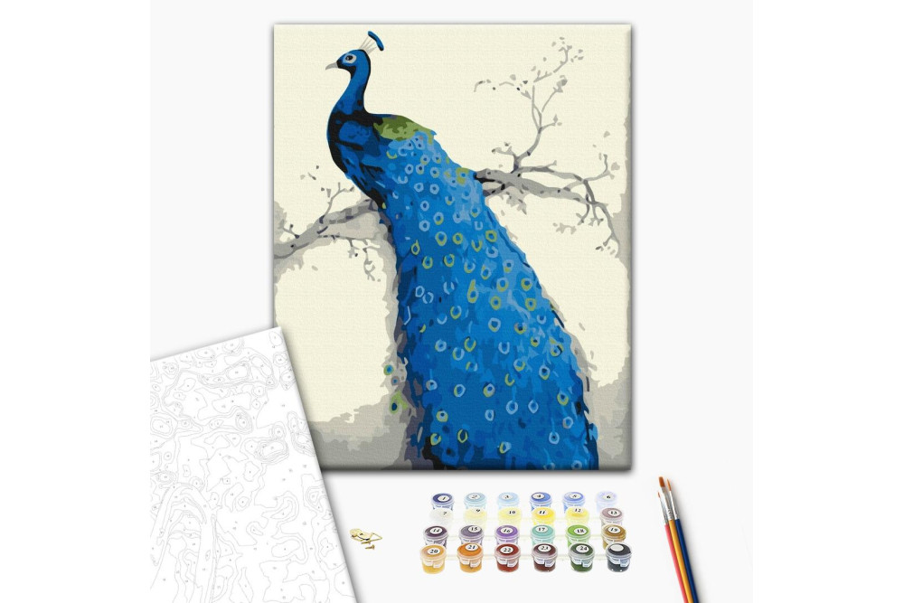 Mal efter tal - Blue peacock