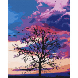Mal efter tal - Autumn against the purple sky - landskaber