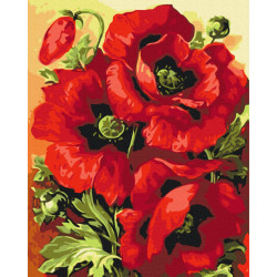 Mal efter tal - Print in poppies - blomster