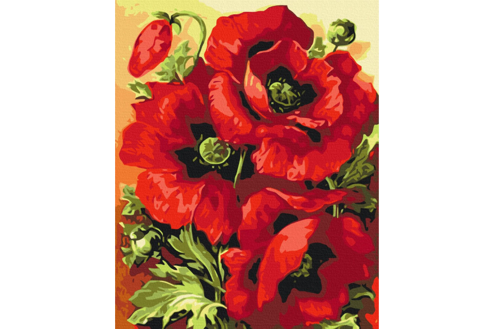 Mal efter tal - Print in poppies - blomster