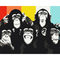 Mal efter tal - Chimpanzee portrait - dyr