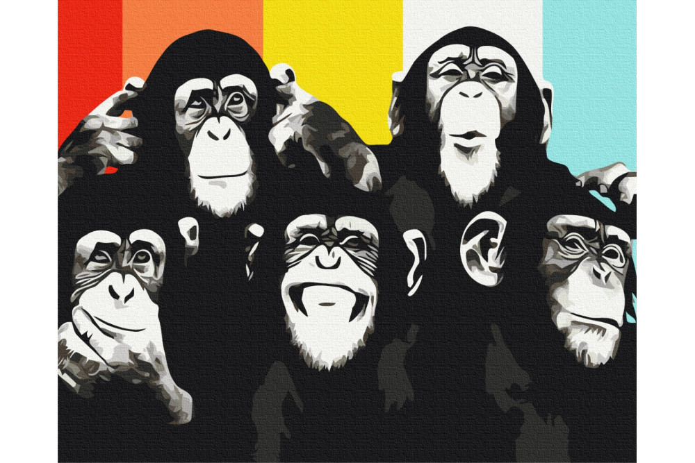 Mal efter tal - Chimpanzee portrait - dyr