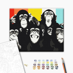 Mal efter tal - Chimpanzee portrait