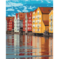Mal efter tal - Colored houses - byer