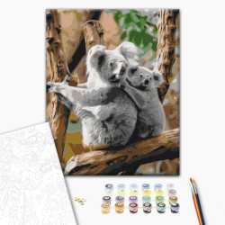 Mal efter tal - Koala family