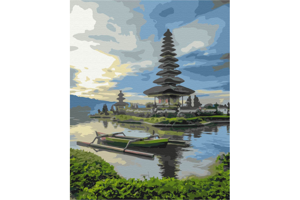 Mal efter tal - Oolong Dan Temple. Bali - landskaber