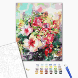 Mal efter tal - Fantasy flowers