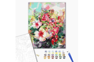Mal efter tal - Fantasy flowers