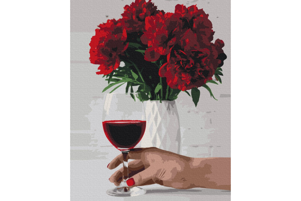 Mal efter tal - Peony wine - blomster