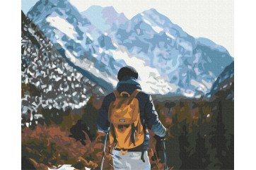 Mal efter tal - Hiker in the mountains