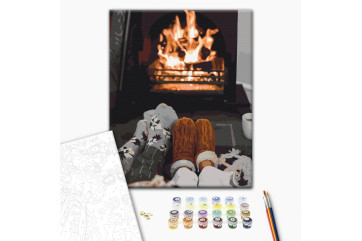 Mal efter tal - Coziness by the fireplace