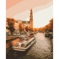 Mal efter tal - Walk in the evening Amsterdam - landskaber