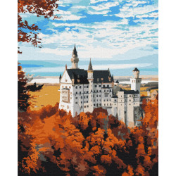 Mal efter tal - Autumn view of Neuschwanstein - landskaber