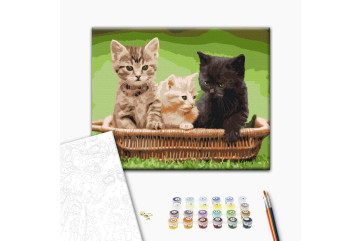 Mal efter tal - Kittens in a basket