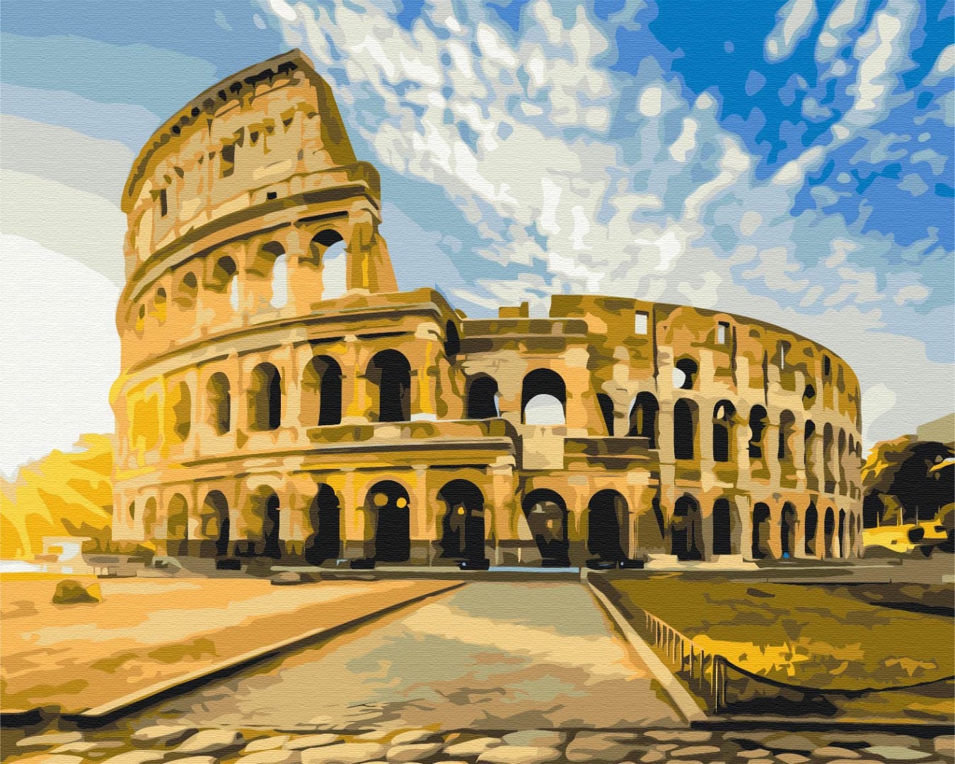 Mal efter tal - Colosseum at sunrise - byer