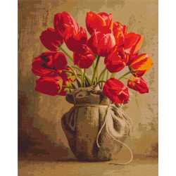 Mal efter tal - Bouquet of home tulips - blomster