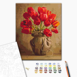 Mal efter tal - Bouquet of home tulips
