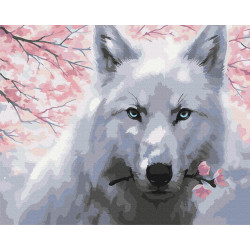 Mal efter tal - Wolf with a flower - dyr