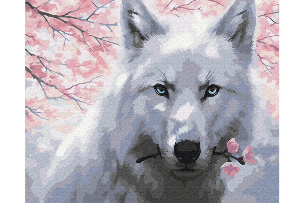 Mal efter tal - Wolf with a flower - dyr