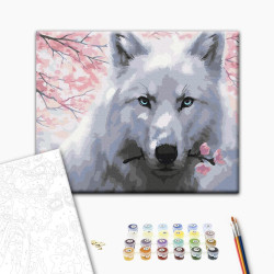 Mal efter tal - Wolf with a flower