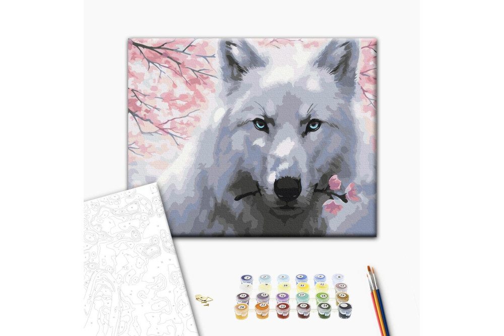 Mal efter tal - Wolf with a flower