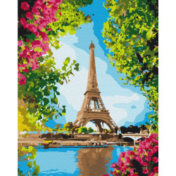 Mal efter tal - Flower view of the Eiffel Tower - byer