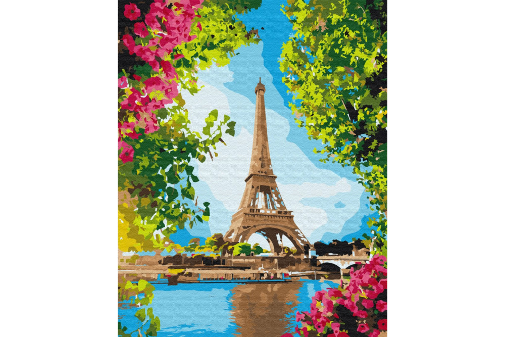 Mal efter tal - Flower view of the Eiffel Tower - byer