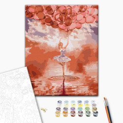 Mal efter tal - Ballerina at sunset