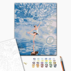 Mal efter tal - Blue ballerina