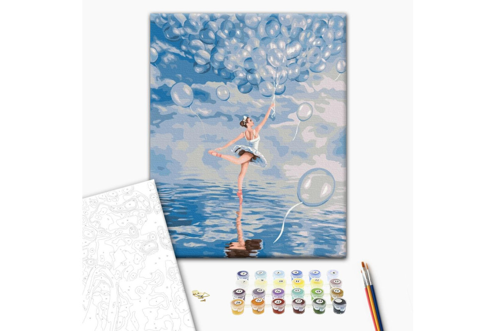 Mal efter tal - Blue ballerina