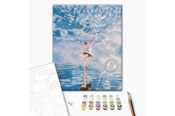 Mal efter tal - Blue ballerina