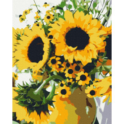 Mal efter tal - Bouquet of sunflowers - blomster