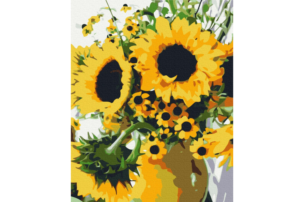 Mal efter tal - Bouquet of sunflowers - blomster