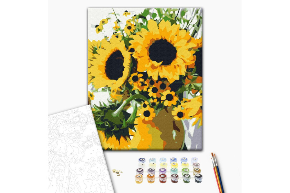 Mal efter tal - Bouquet of sunflowers