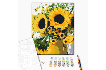 Mal efter tal - Bouquet of sunflowers
