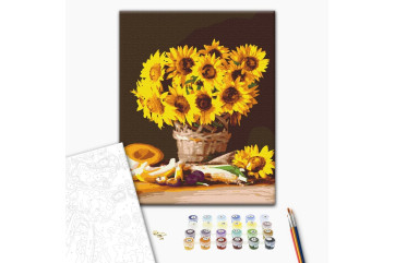 Mal efter tal - Bright sunflowers