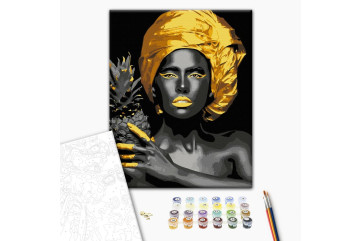 Mal efter tal - Exotic beauty with golden paint