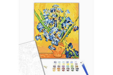Mal efter tal - Irises in a vase. Vincent van Gogh