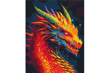 Mal efter tal - Neon dragon - dyr