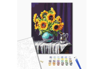 Mal efter tal - Sunflowers in a vase