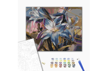 Mal efter tal - Painted flowers