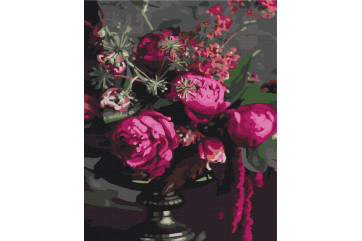 Mal efter tal - Raspberry peonies - blomster
