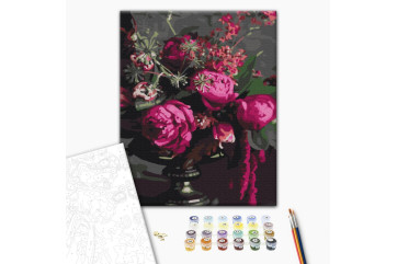 Mal efter tal - Raspberry peonies