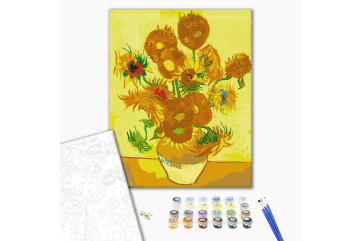 Mal efter tal - Sunflowers. Reproduction