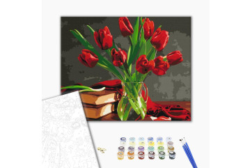 Mal efter tal - Bouquet of tulips